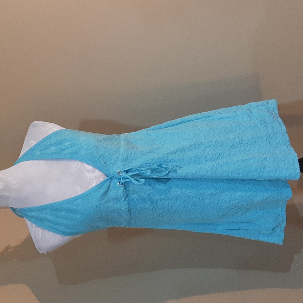 Blue Terrycloth Swim Cover Up Dress. Sz L.